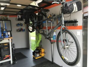 Bike hanging in trailer